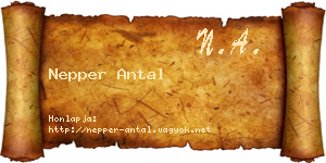 Nepper Antal névjegykártya